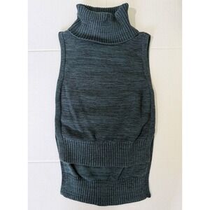 Banana Republic Knit Turtleneck Sleeveless Sweater Vest Teal Green Blue Medium